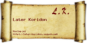 Later Koridon névjegykártya